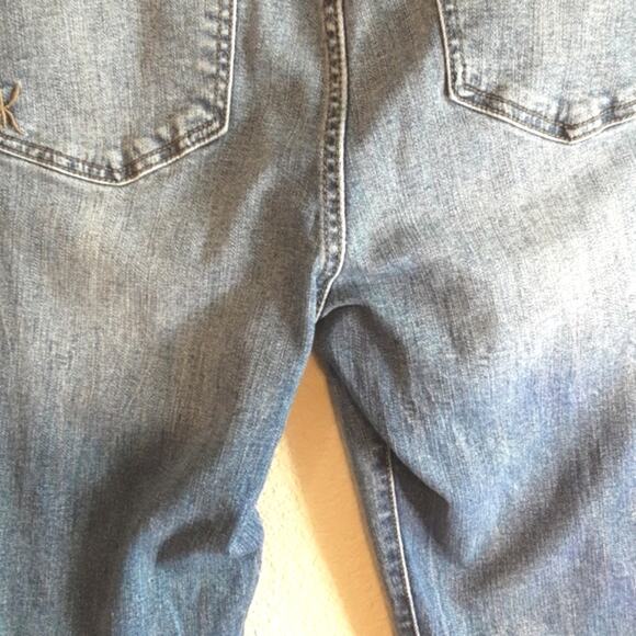 Kut from the Kloth Raw Ankle Straight Leg Distressed Knee Blue Jeans 16 EUC - Picture 4 of 11